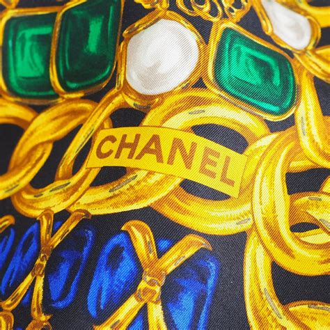 foulard vintage chanel flowers silk|Foulard Chanel for sale .